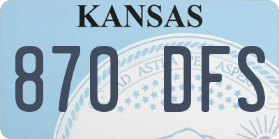 KS license plate 870DFS