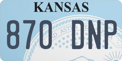 KS license plate 870DNP