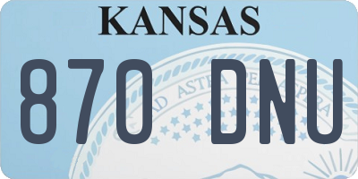 KS license plate 870DNU