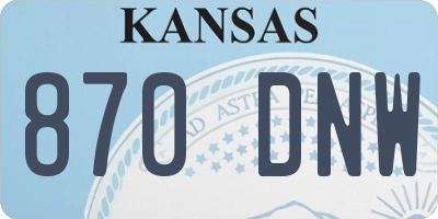 KS license plate 870DNW