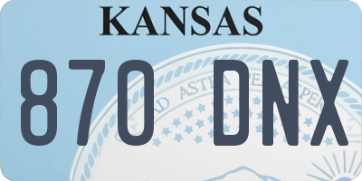 KS license plate 870DNX