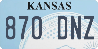 KS license plate 870DNZ
