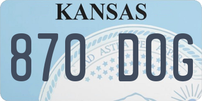 KS license plate 870DOG