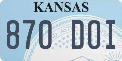 KS license plate 870DOI