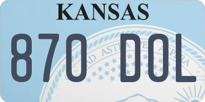 KS license plate 870DOL
