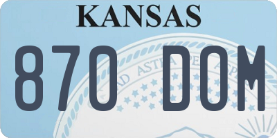 KS license plate 870DOM
