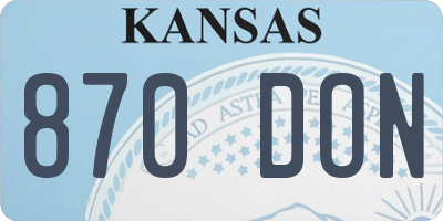KS license plate 870DON