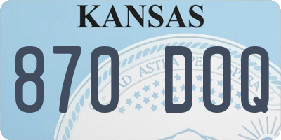KS license plate 870DOQ