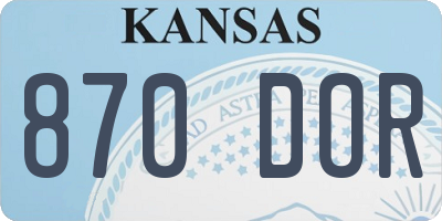 KS license plate 870DOR