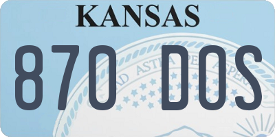 KS license plate 870DOS