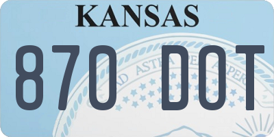 KS license plate 870DOT