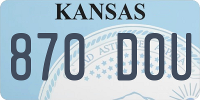 KS license plate 870DOU