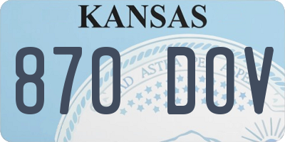 KS license plate 870DOV