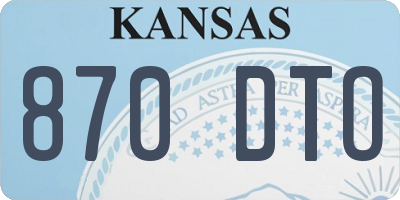 KS license plate 870DTO