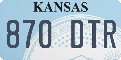 KS license plate 870DTR