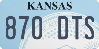KS license plate 870DTS