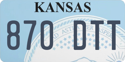 KS license plate 870DTT