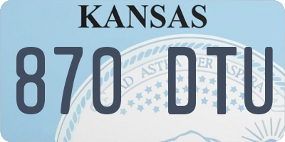 KS license plate 870DTU