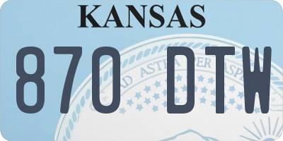 KS license plate 870DTW