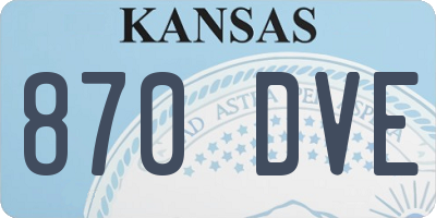 KS license plate 870DVE