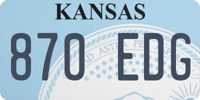 KS license plate 870EDG