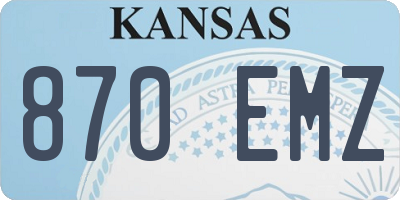 KS license plate 870EMZ