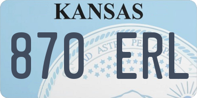 KS license plate 870ERL