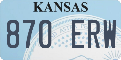 KS license plate 870ERW