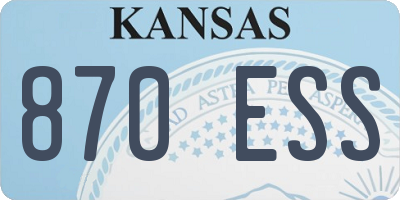 KS license plate 870ESS