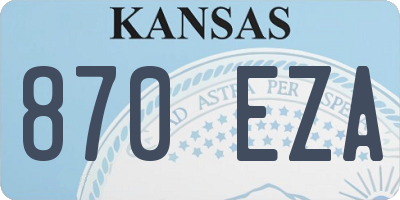 KS license plate 870EZA