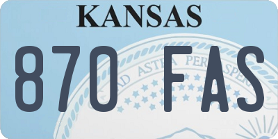 KS license plate 870FAS