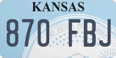 KS license plate 870FBJ