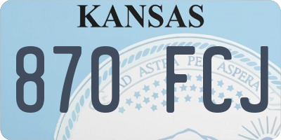 KS license plate 870FCJ