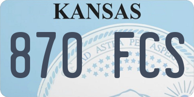 KS license plate 870FCS