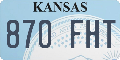 KS license plate 870FHT