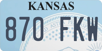 KS license plate 870FKW
