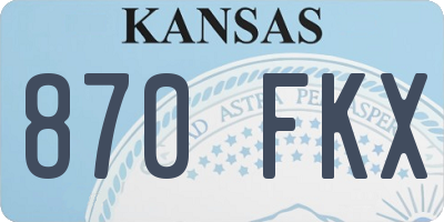 KS license plate 870FKX