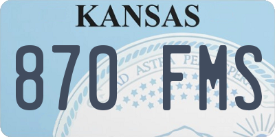 KS license plate 870FMS