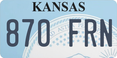 KS license plate 870FRN