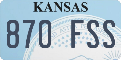 KS license plate 870FSS