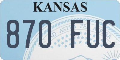 KS license plate 870FUC