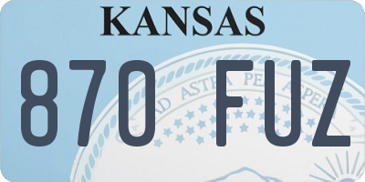 KS license plate 870FUZ