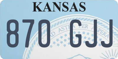 KS license plate 870GJJ