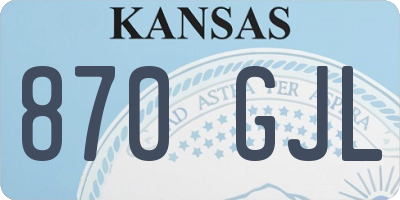 KS license plate 870GJL
