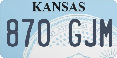 KS license plate 870GJM
