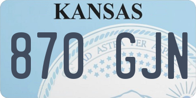 KS license plate 870GJN