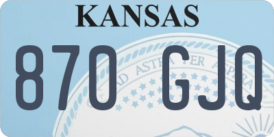 KS license plate 870GJQ