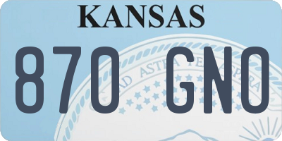 KS license plate 870GNO