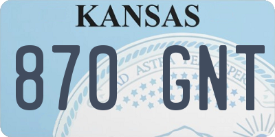 KS license plate 870GNT