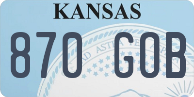 KS license plate 870GOB